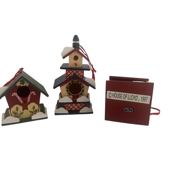 Lot Of Three 1997 House of Lloyd Wooden Ornament Bird Houses‎ - Picture 4 of 4